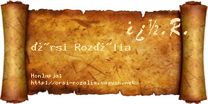 Örsi Rozália névjegykártya