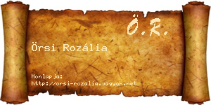 Örsi Rozália névjegykártya
