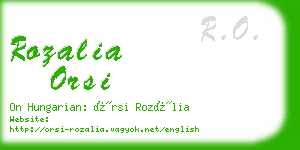 rozalia orsi business card